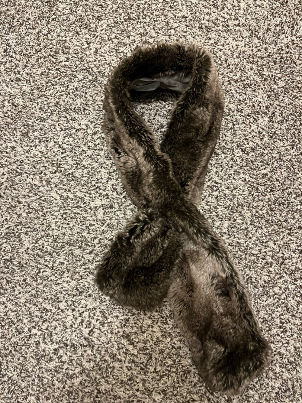 Restoration Hardware Dark Brown Faux Fur Wrap Scarf